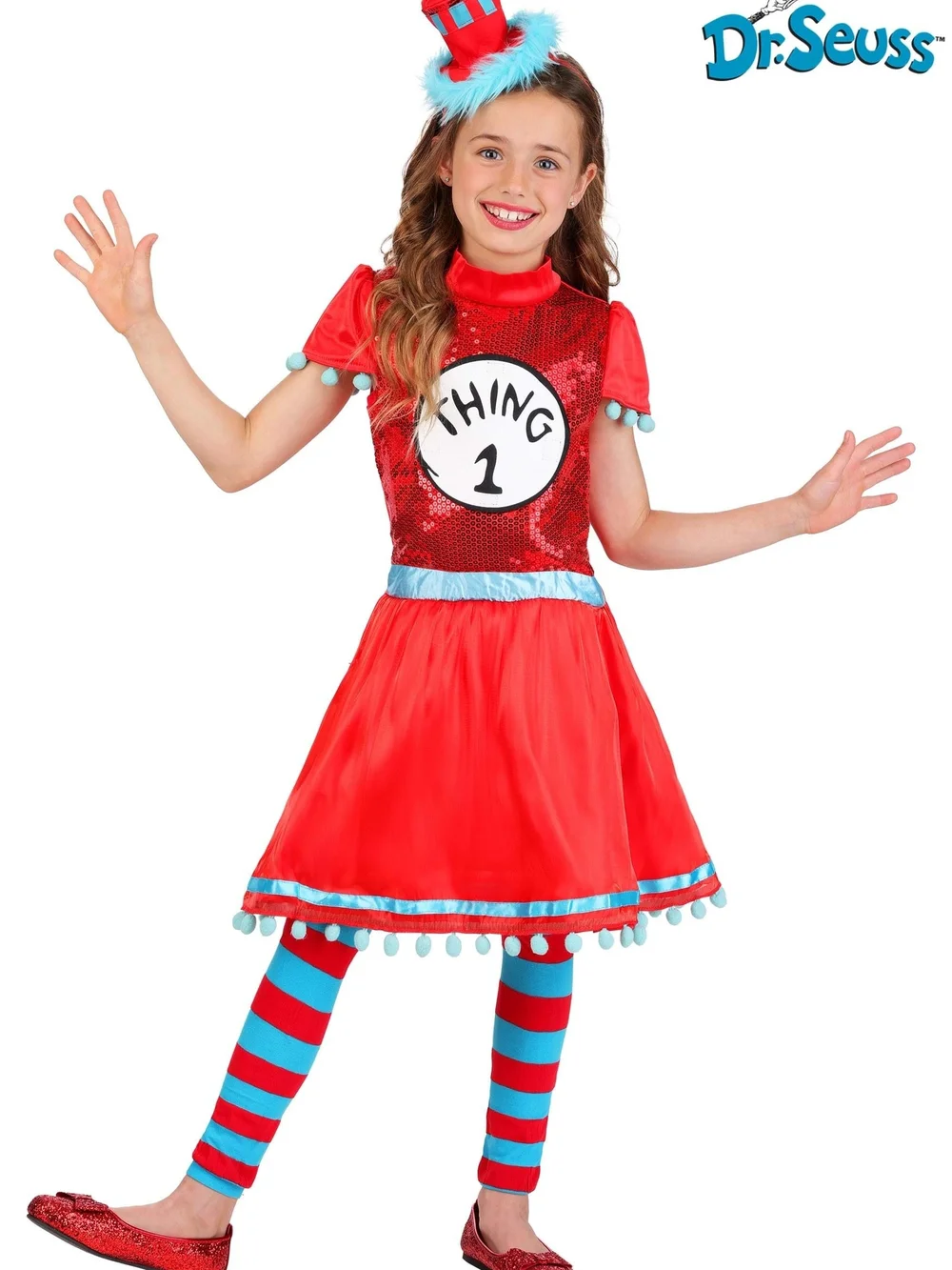 Dr. Seuss Red and Blue Thing 1 Girls Costume Dress